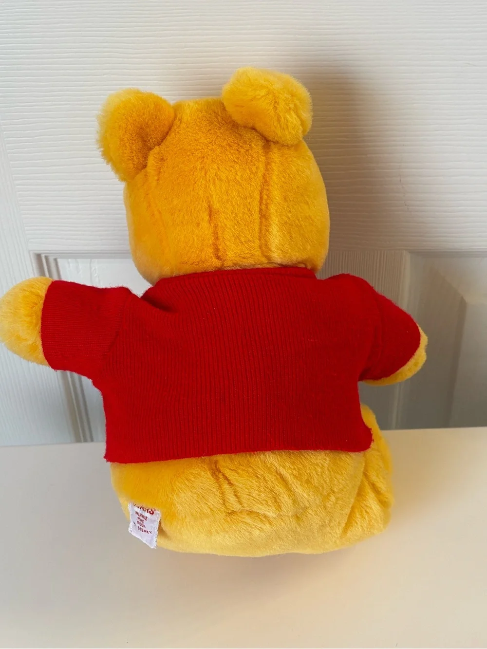 Vintage Sears Disney Winnie the Pooh Plush Bear 12” Gund Red Shirt Excellent